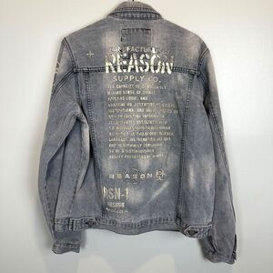 Reason Supply Co Grey Denim Jacket Mens Medium ApolloX